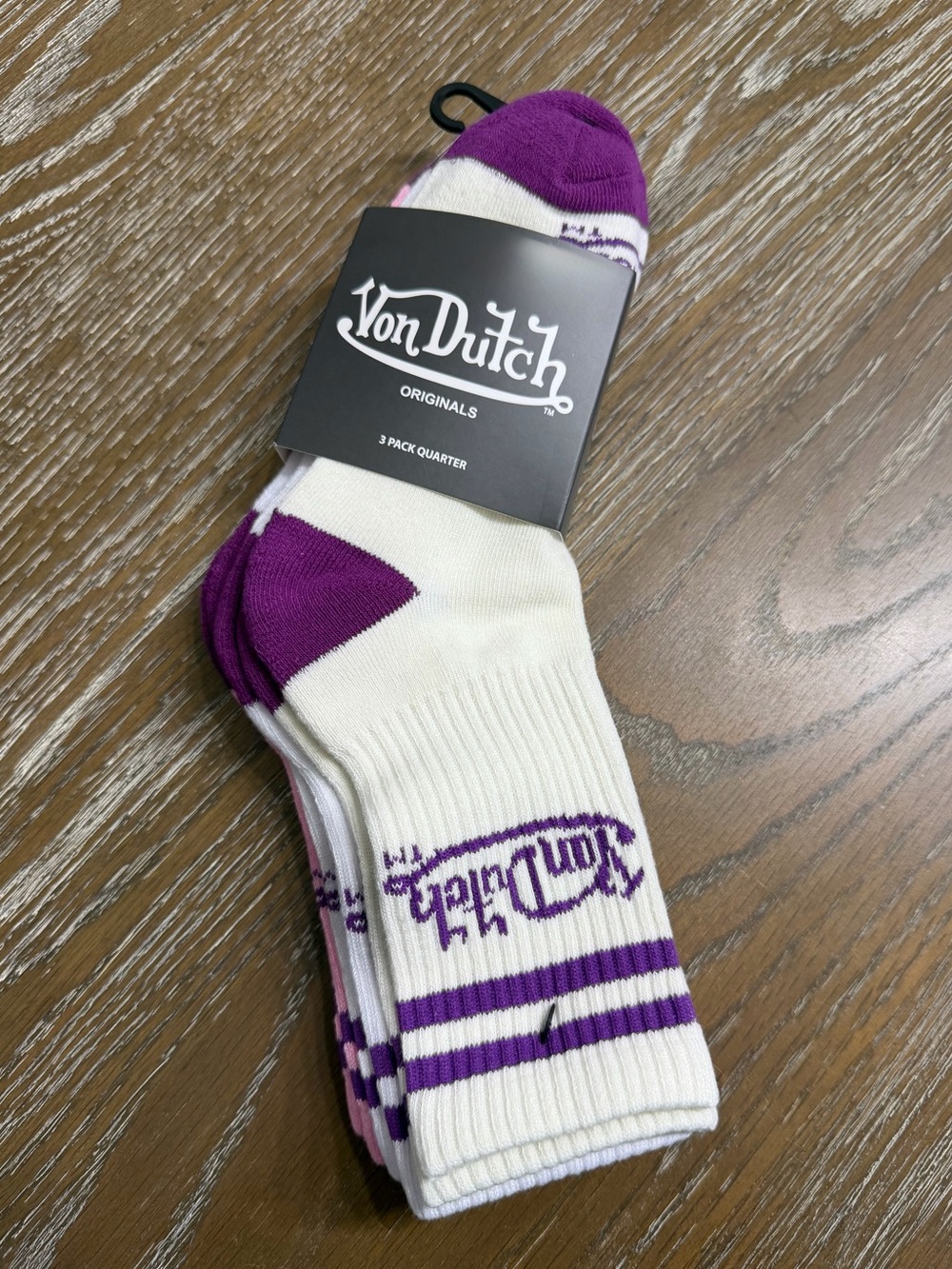 Women’s Y2K Von Dutch Logo Crew Socks 3-Pack
